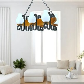 Brilagi - Luster na reťazi QUEEN 6xE14/40W/230V buk/orech