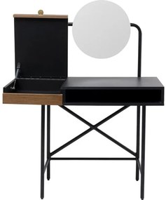 Elegantný toaletný stolík VELDER 103x112 cm čierny, orechové drevo