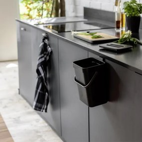 WENKO 55027100 - Odpadkový kôš BLACK OUTDOOR KITCHEN 19x24 cm čierny/šedý/priehľadný