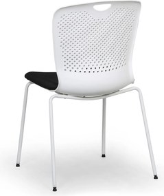 Plastová konferenčná stolička OPEN, biela/čierna