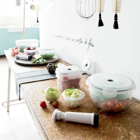 Súprava 4 škatuliek na potraviny a vákuové pumpy Compactor Food Saver