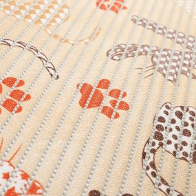 Kúpeľňová penová rohož / predložka PRO-105 Mačky a labky na béžovom - metráž šírka 65 cm