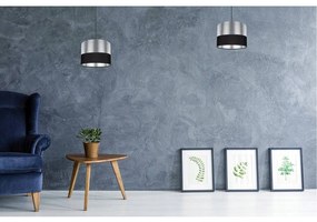 Závesné svietidlo Chromic, 1x chrómové textilné tienidlo (výber z 2 farieb), (výber z 2 farieb konštrukcie)