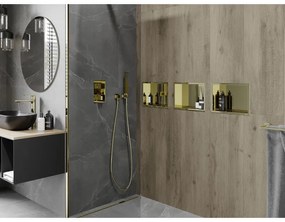 Mexen X-Wall-R, polička na zapustenie na obklad s golierom 30 x 20 cm, zlatá lesklá, 1950302010