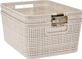 Úložný košík (2 ks) 24,5x19 cm, béžový%