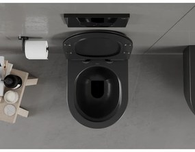 Mexen Carmen závesné wc Rimless s toaletným Slim sedátkom z duroplastu, čierna matná - 30880185