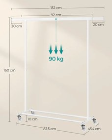 Vešiakový stojan na kolieskach HSR013W01