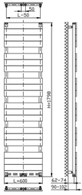Aqualine Aqualine, BONDI vykurovacie teleso 600x1798mm, biela, DC450T