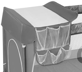 Lionelo - Cestovná postieľka FLOWER Sivý kameň