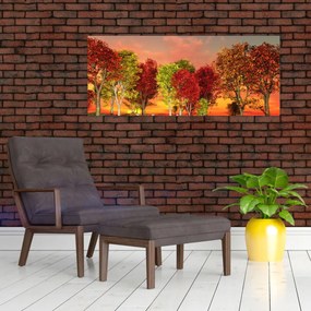 Obraz - Farebné stromy (120x50 cm)