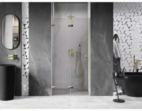 Mexen, Mexen Lunar-F skladacie ľavé sprchové dvere 60 cm, transparentné, zlaté - 836-060-000-50-00-L