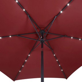 InternetovaZahrada LED slnečník Miami Ø270 cm - červený