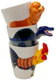 Funny Rooster dekoračná šálka viacfarebná