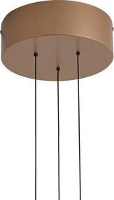 Moderná závesná lampa bronzová s orechovým drevom vrátane stmievateľnej LED - Smith
