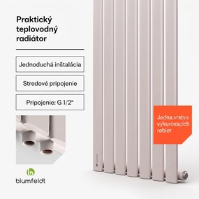 Blumfeldt Tallheo, 41 x 180, radiátor, kúpeľňový radiátor, rúrkový radiátor, 691 W, teplovodný, 1/2