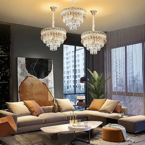 Toolight Toolight, LED krištáľové svietidlo 40cm, 5xE14, G047-CP, zlatá, OSW-08940