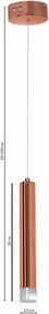Závesné svietidlo Copper, 1x medené kovové tienidlo, c