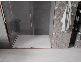 Mexen Velar, posuvné dvere do otvoru 150x200 cm, 8mm číre sklo, ružové zlato, 871-150-000-01-60