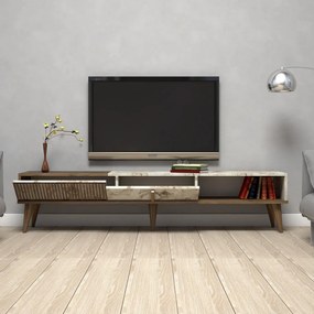 TV stolík v dekore mramoru v prírodnej farbe 180x40 cm Milan – Kalune Design
