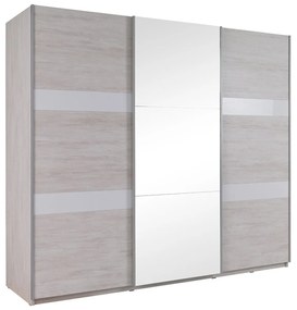 Skriňa Verdek SZ250 VD13, Farby: dub monastery / dub monastery + čierny lesk, Osvetlenie: osvetlenie LED