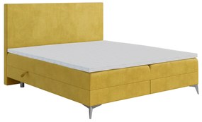 Jednolôžková posteľ Boxspring 120 cm Ricky (limetková) (s matracom a úl. priestorom). Vlastná spoľahlivá doprava až k Vám domov. 1043433