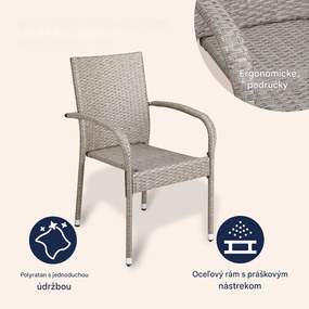 InternetovaZahrada Ratanové stoličky Comfort 4 ks - krémová