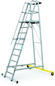 Zarges Hliníkový skladací plošinový rebrík, 10 priečok, výška plošiny 2,6 m
