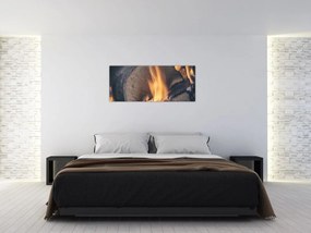 Obraz horiaceho dreva (120x50 cm)