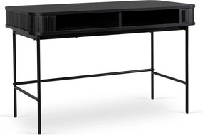 Vintino Písací stôl TRISHA 120 cm ryhovaný čierny