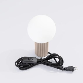 Taupe stolová lampa so skleneným tienidlom (výška 19 cm) Orbital – Sollux