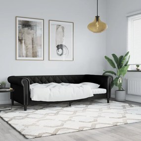 Denná posteľ čierna 90x190 cm umelá koža 354234