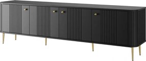 TV stolík Vespera 4D 187 cm - čierna / zlaté nožičky
