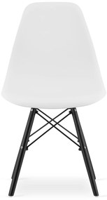 AKCIA Biela stolička OSAKA s čiernymi nohami II. akosť