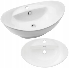 Invena Feme, keramické umývadlo na dosku 590x390x135 mm, biela lesklá, INV-CE-10-001-C