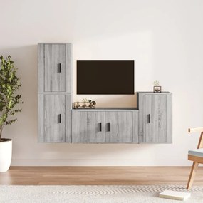 4-dielna súprava TV skriniek sivý dub sonoma spracované drevo 3188612