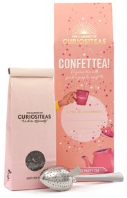 The Cabinet of CURIOSITEAS Organický čierny čaj s rozpustnými konfetami Confettea Pink 75g + sitko