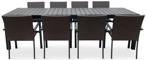 Záhradný jedálenský set Grande Pasto + 8x ratanová stolička Wicker Pat