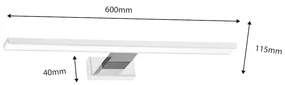 Nástenné LED svietidlo Shine1, 1x LED 13,8w, 4000k, (60 cm), w/ch