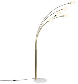 Art Deco stojaca lampa zlatá 5-svetlo - Sixties Marmo
