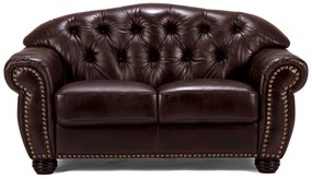 furniture-nabytek.cz - Pohovka Chesterfield Hereford 2-miestna z pravej kože, hnedá