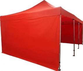 Rozkladací stan 6x4m - hliníkový hexagon, Červená
