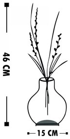 Kovová dekorácia Flowerpot I 46 cm čierna