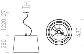 RED - Design Rendl - R12483 - Luster na lanku ESPLANADE 1xE27/42W/230V