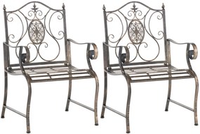 Kovová stolička Punjab s područkami (SET 2 ks) - Bronzová
