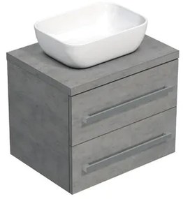 Kúpeľňová skrinka s doskou SAT Cube Way 60x53x46 cm betón mat CUBE461603BE45, 1 ks