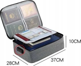 Uzamykateľný organizér na dokumenty - šedý