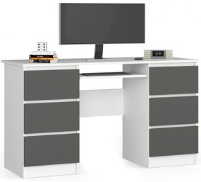 PC stolík Behati (biela + grafit sivý). Akcia -19%. Vlastná spoľahlivá doprava až k Vám domov. 1070844