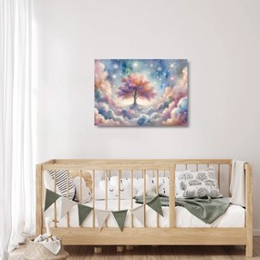 Sklenený obraz – Strom života v oblakoch (70x50 cm)