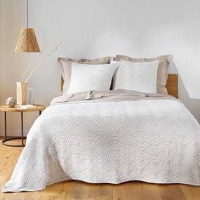 Biela/béžová súprava prikrývky a obliečky na vankúš jersey 220x240 cm Cassandra – douceur d'intérieur