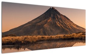 Obraz odrazu hory Taranaki, Nový Zéland (120x50 cm)